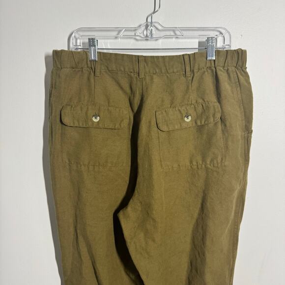 Able Pant Women 8 Olive Green Linen Blend Charlie Tapered Sustainable Lagenlook - Picture 7 of 10